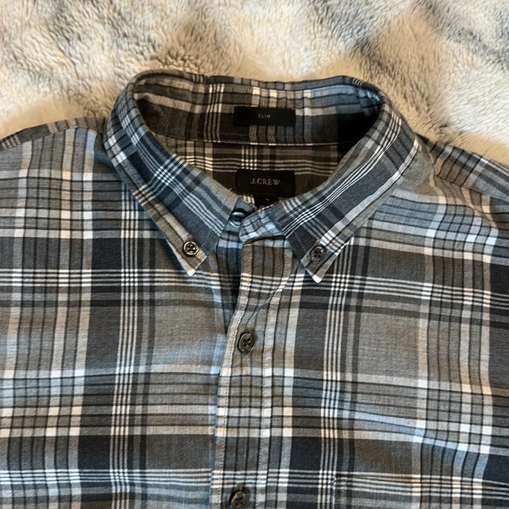 J. Crew plaid slim fit casual button down long sleeve shirt
